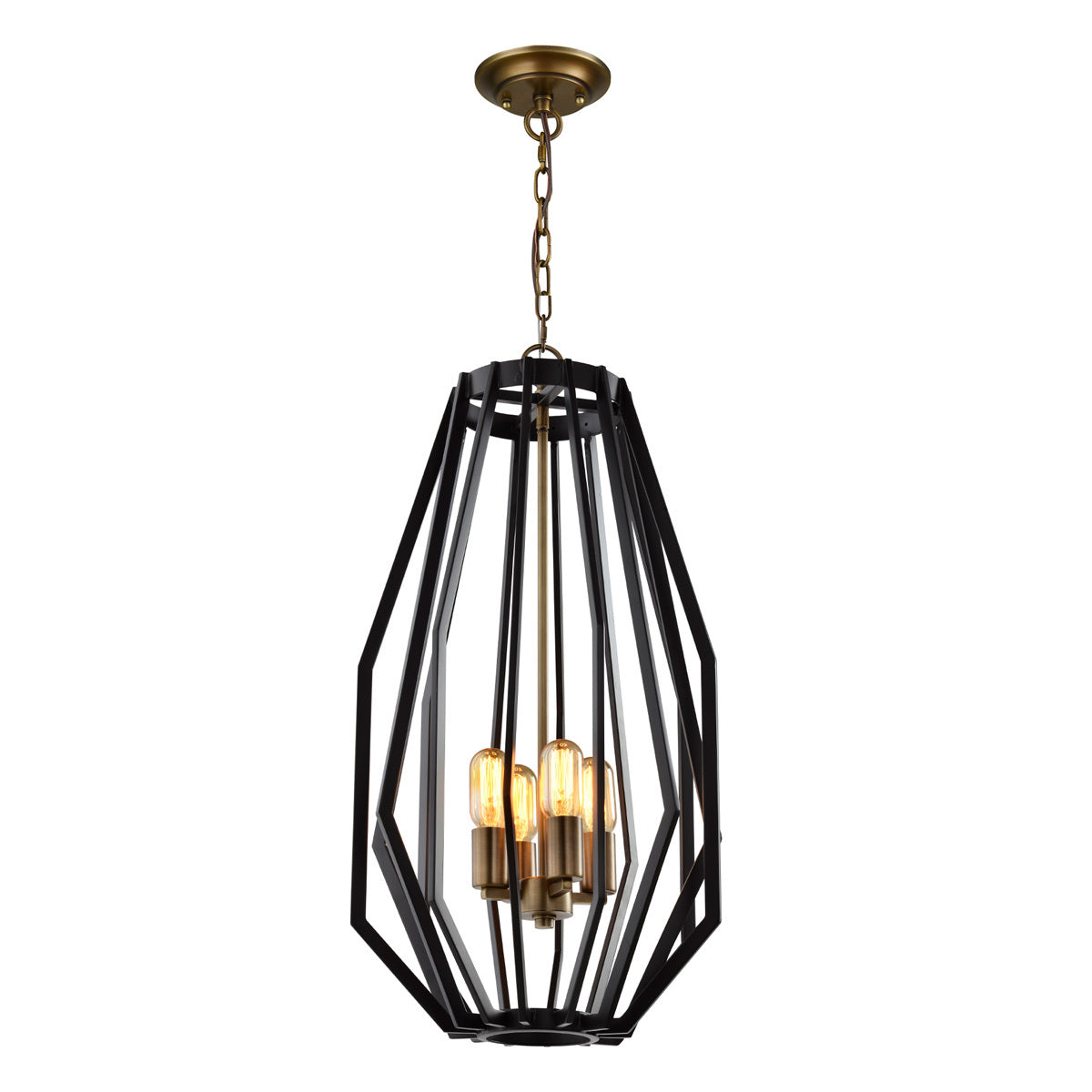 Gamba Narrow 4 Light Metal Cage Pendant