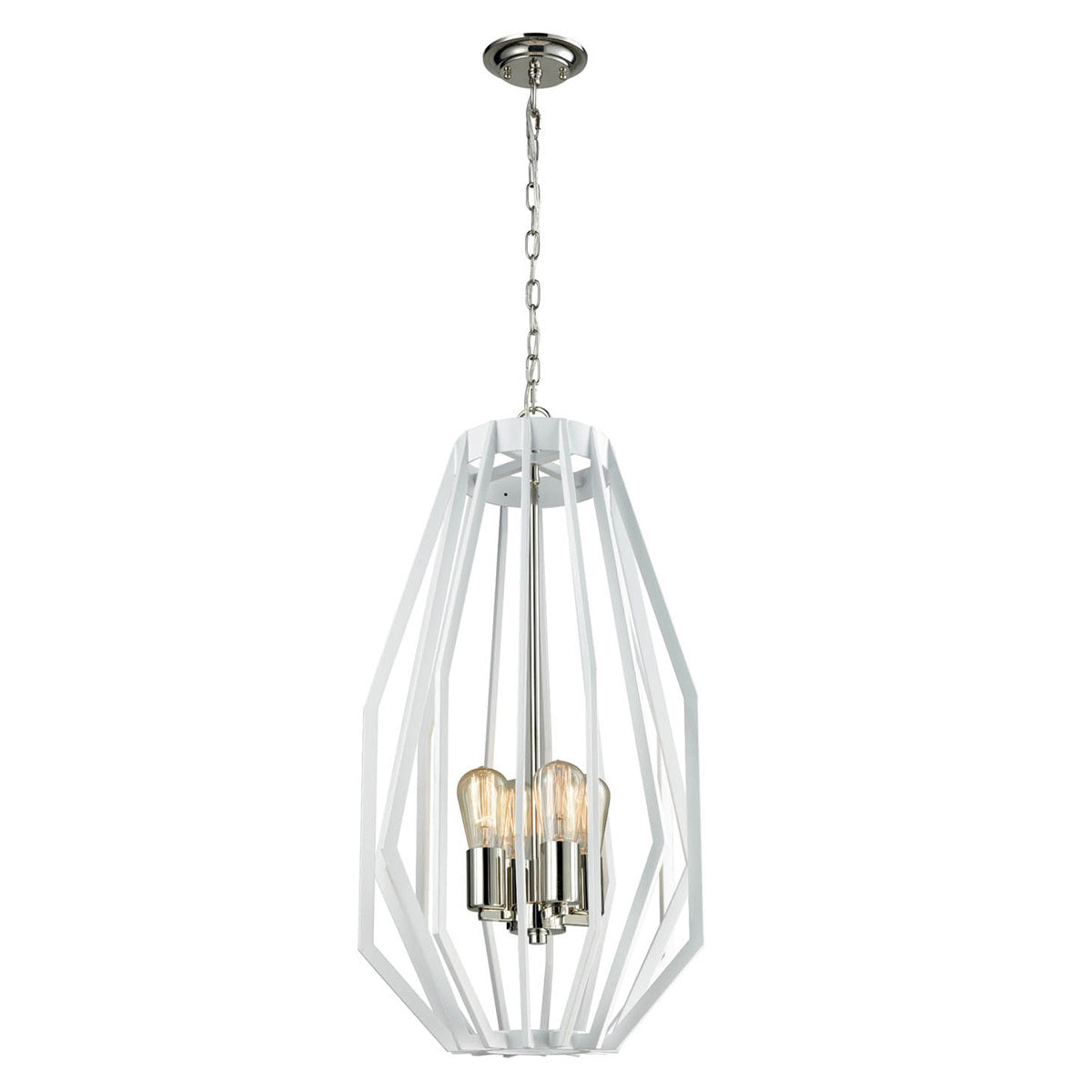 Gamba Narrow 4 Light Metal Cage Pendant