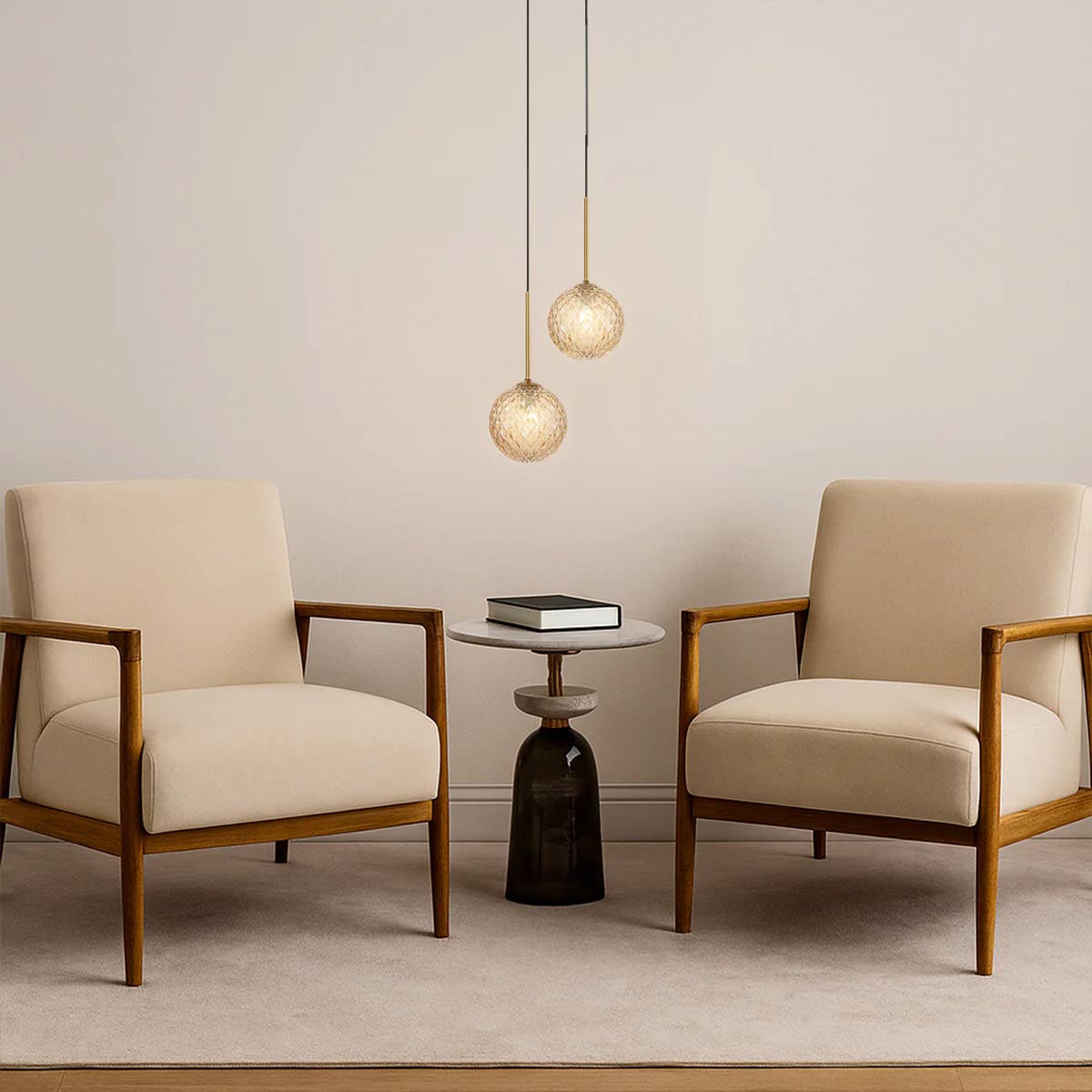 Gaston 2 Light Pendant with Interchangeable Shades