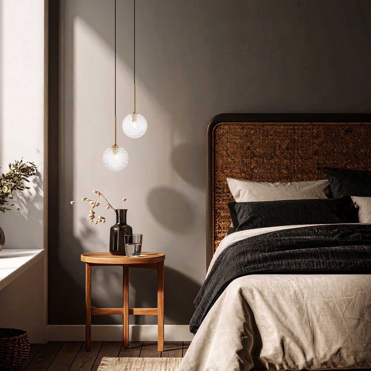 Gaston 2 Light Pendant with Interchangeable Shades