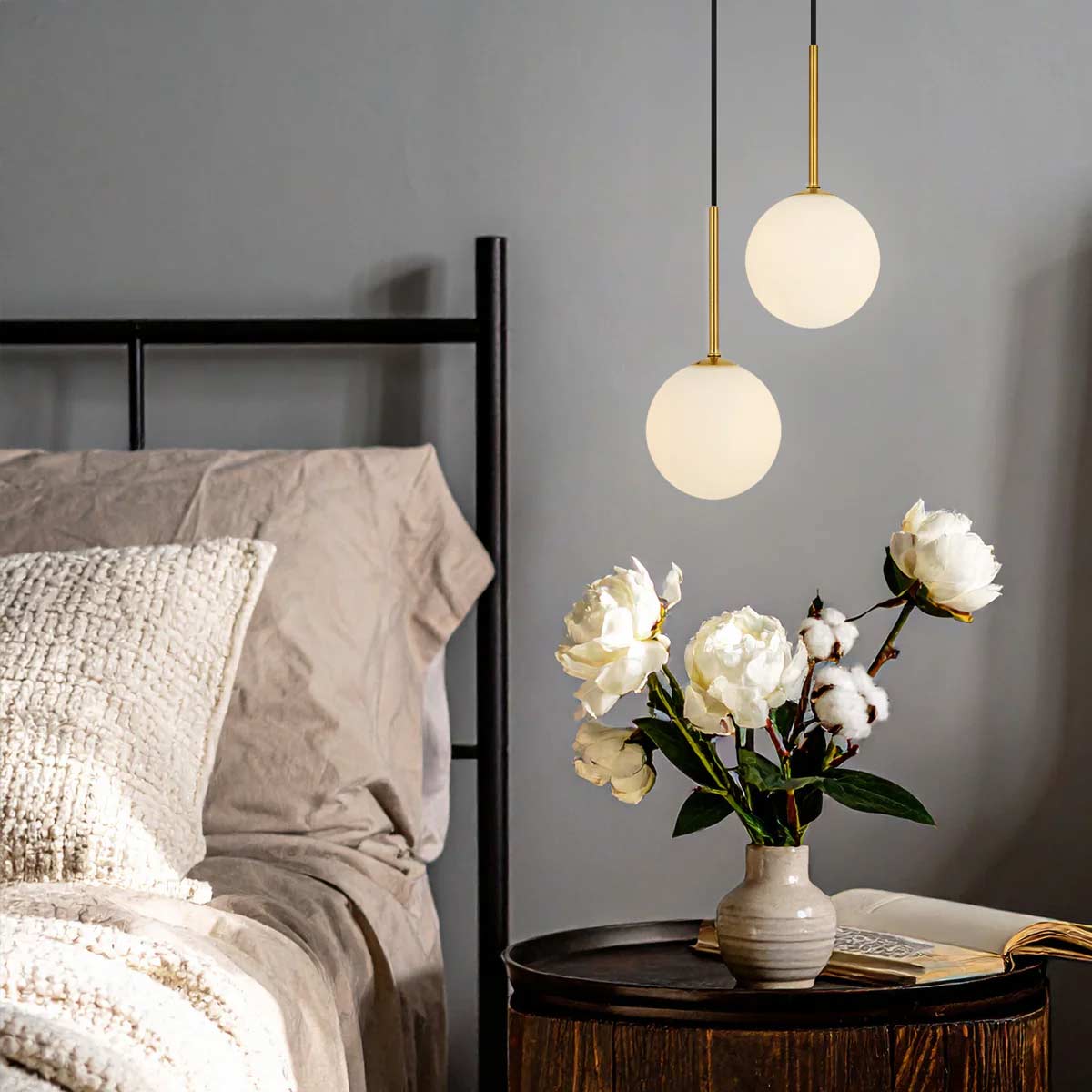 Gaston 2 Light Pendant with Interchangeable Shades