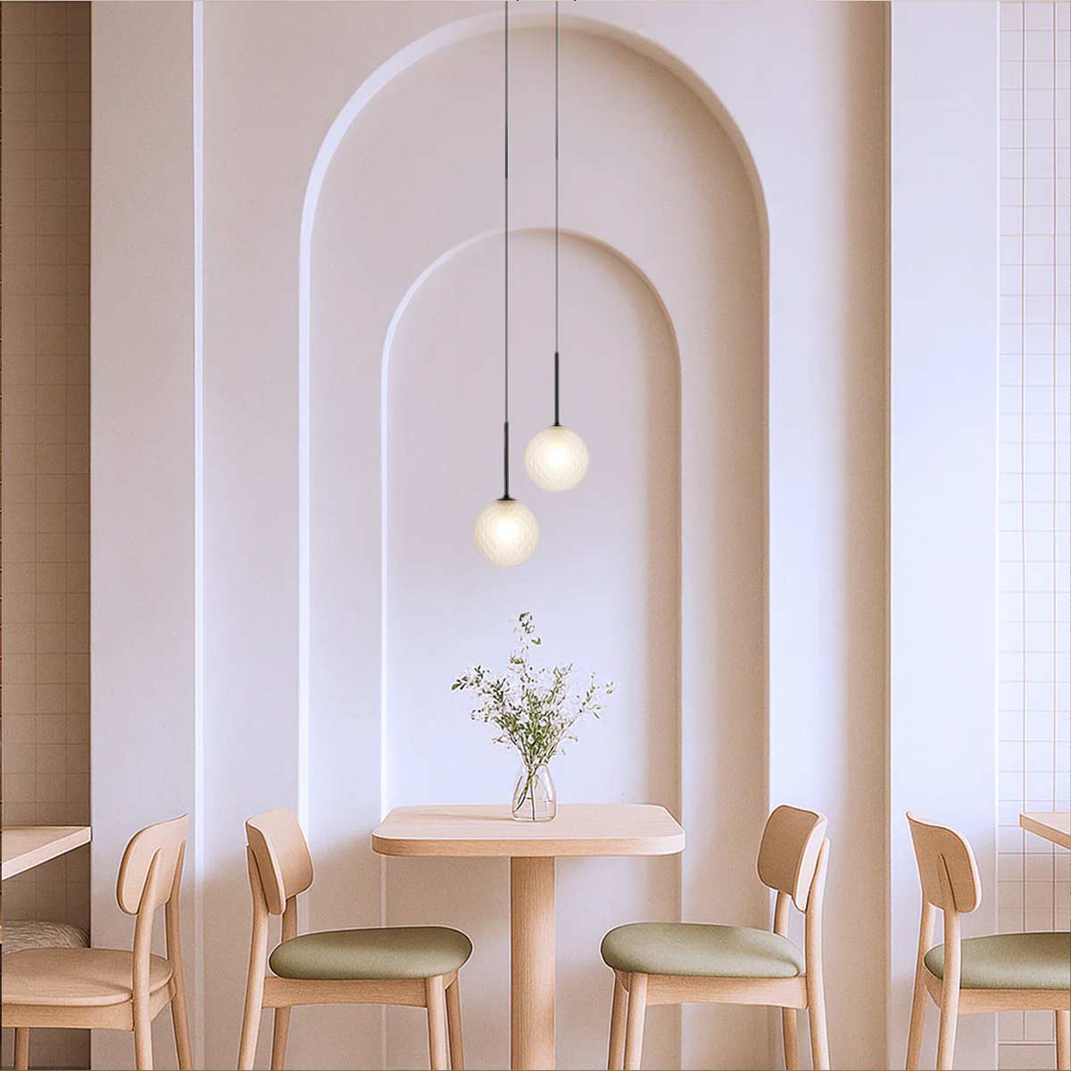 Gaston 2 Light Pendant with Interchangeable Shades
