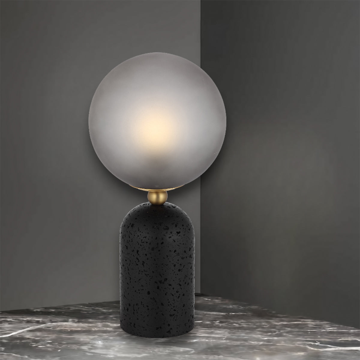 Gina Table Lamp with Travertine Base and E27 Socket