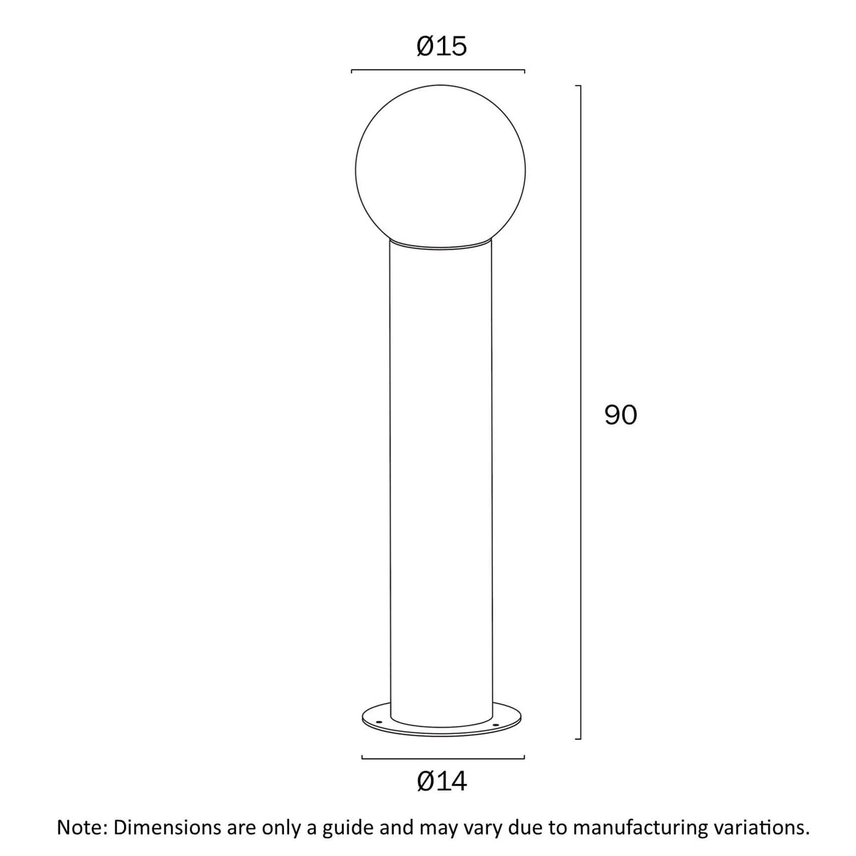 Gorem Outdoor Bollard Light with Opal Globe