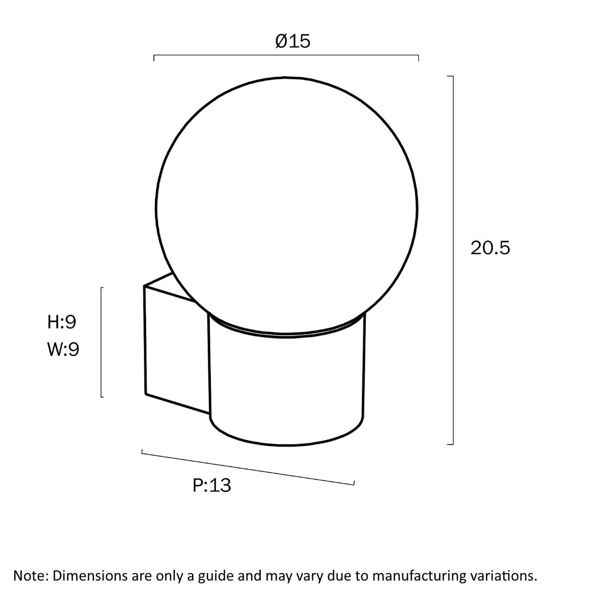 Gorem Outdoor Wall Light with E27 Globe Compatibility