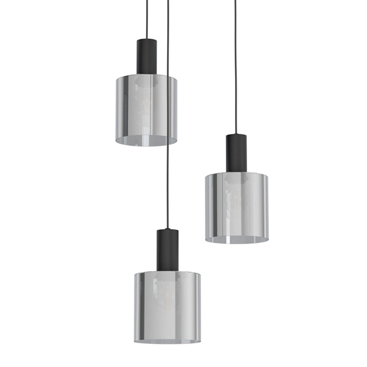 Gorosiba 3LT Vaporised Glass Pendant Light with Chrome Finish