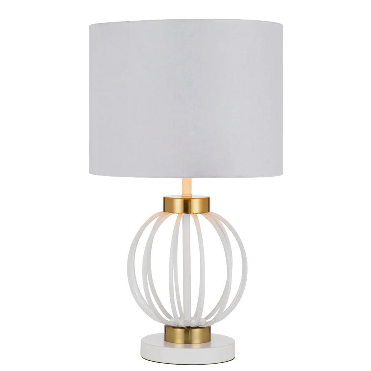 Grada Table Lamp with Metal Cage & Gold Accents