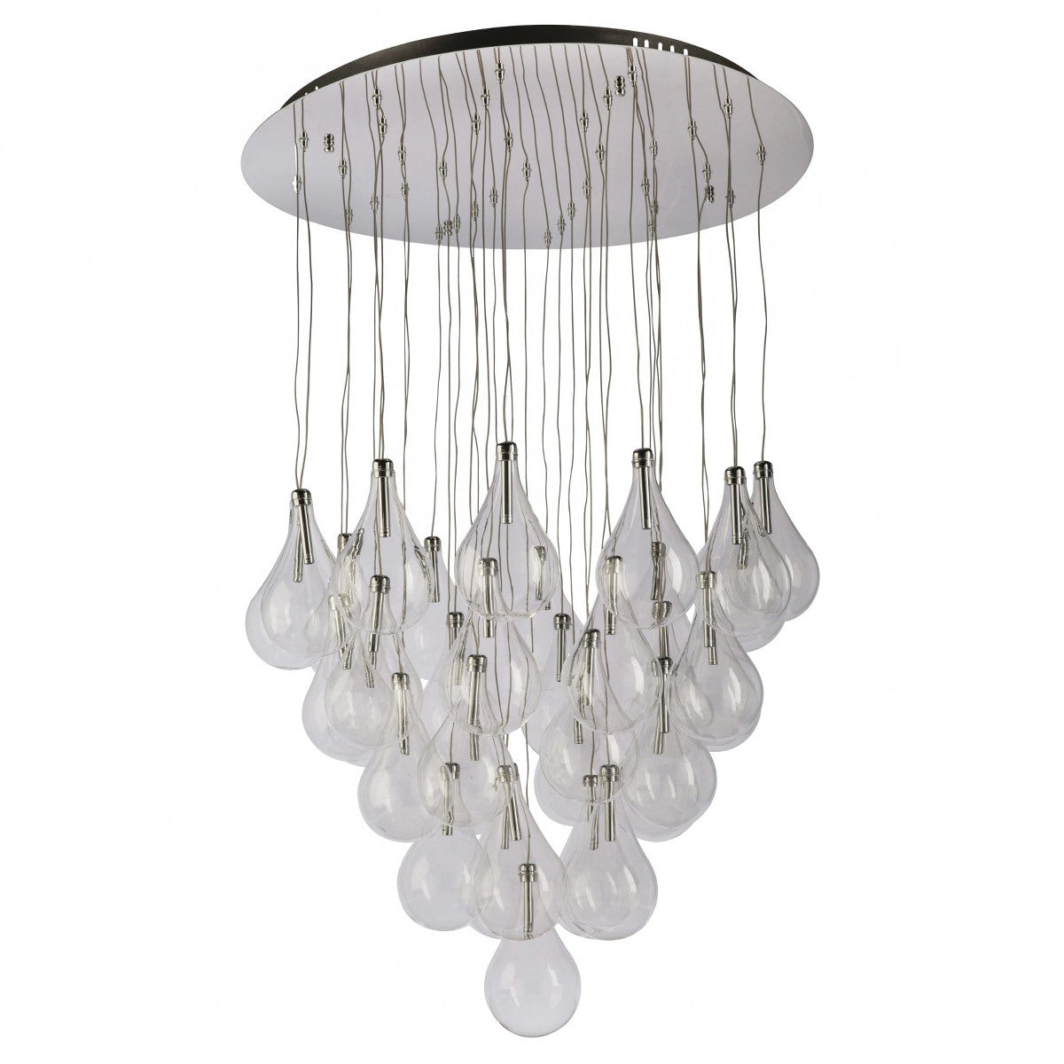Grape LED Chrome & Glass 36 Light Cascade Pendant