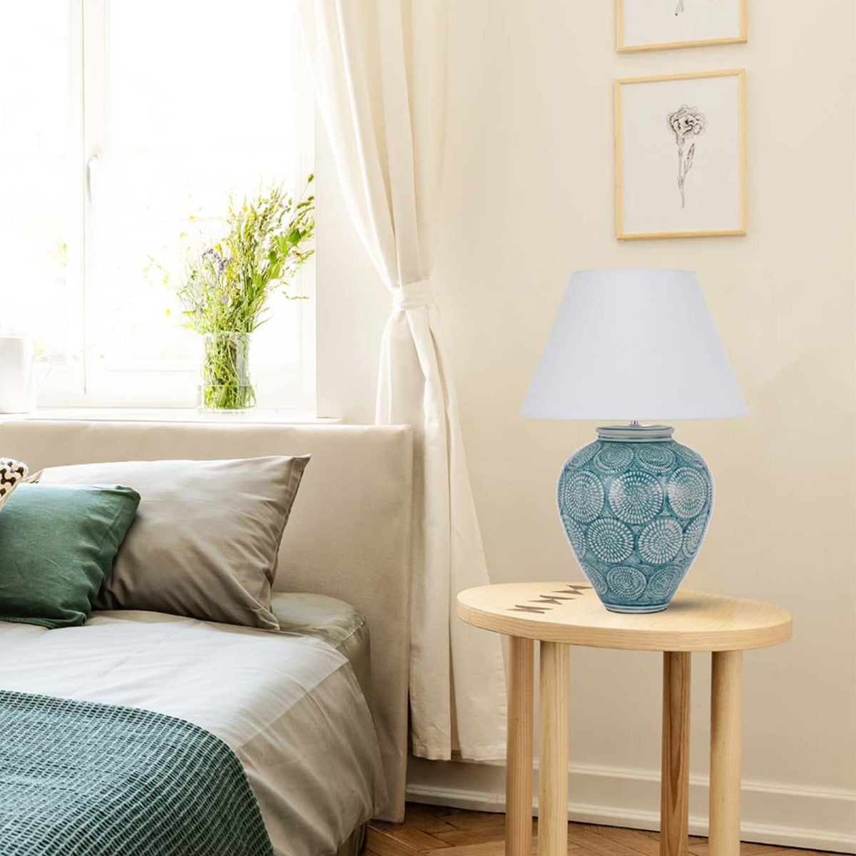 Hannah Ceramic Table Lamp with Coastal Ambiance