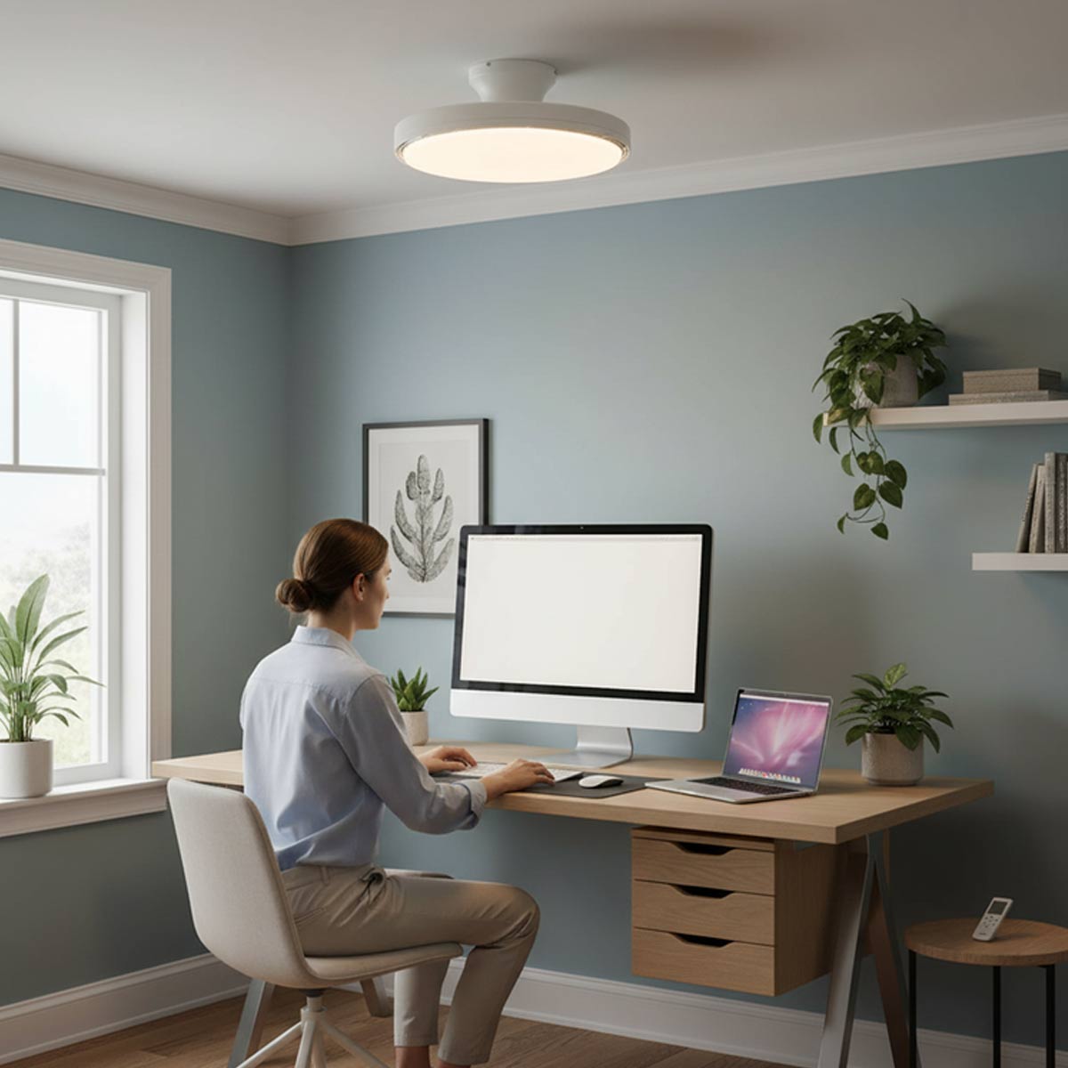 Haven Bladeless Smart Ceiling Fan with LED Light & Remote