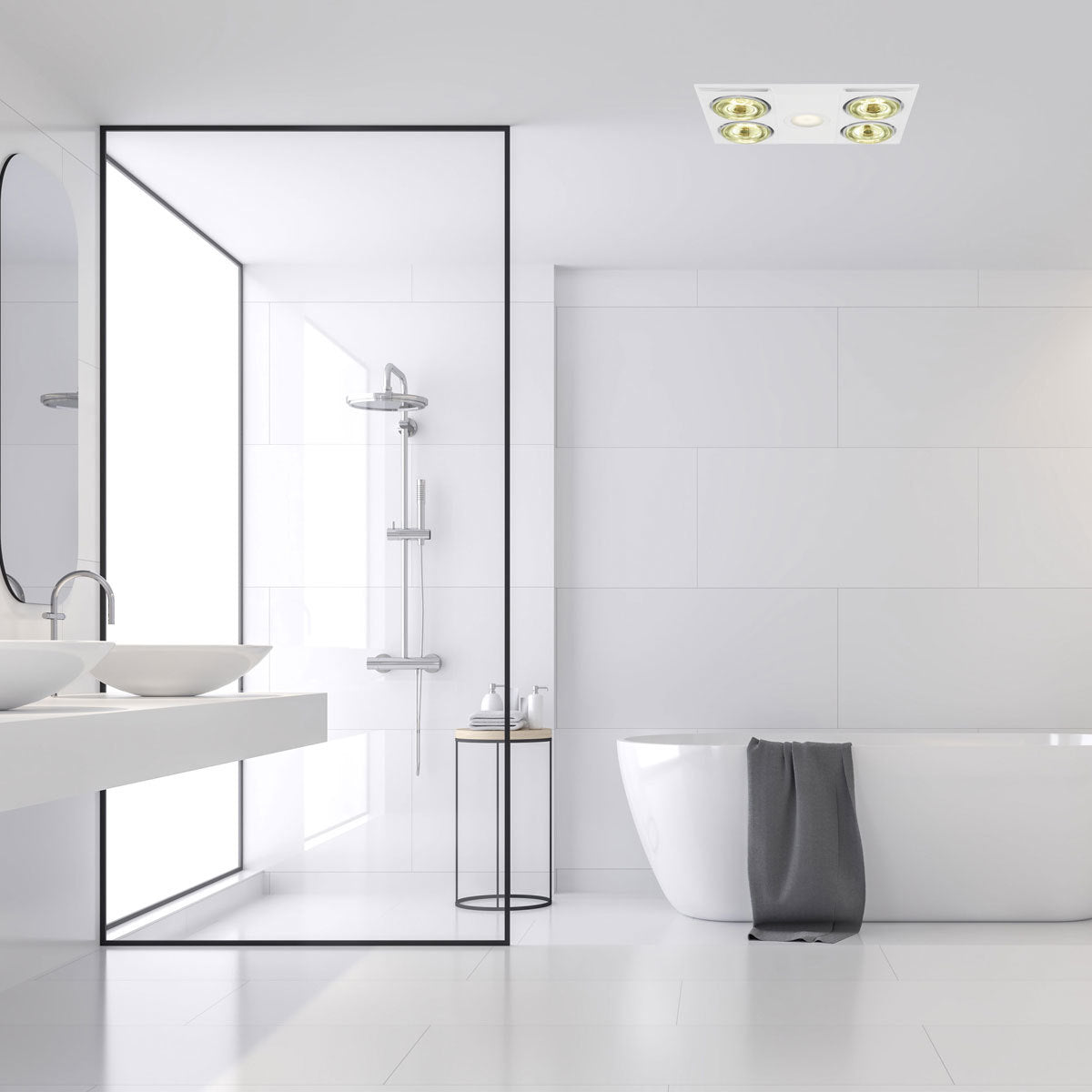 Heatflow Quattro 3 in 1 Bathroom Heater Exhaust Fan Light