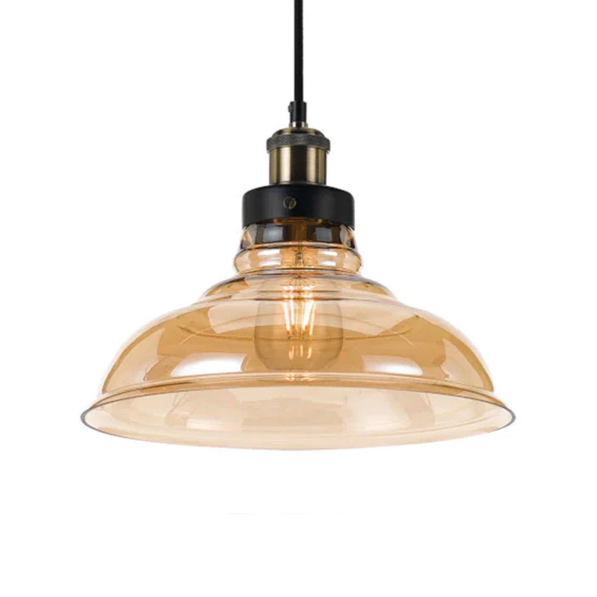 Hertel 30 Pendant Light - Stylish Black & Amber Finish