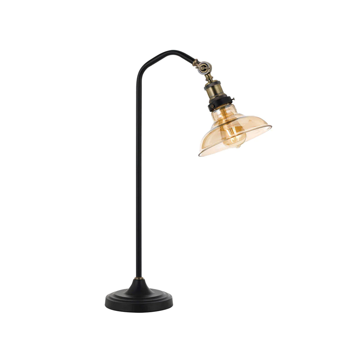 Hertel Adjustable Desk Lamp with Amber Shade