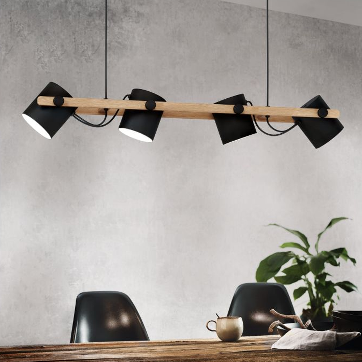 Hornwood 4 Light Timber Pendant Light