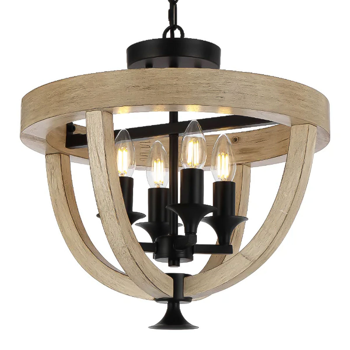 Hosley 4-Light CTC Pendant Light - Black Iron