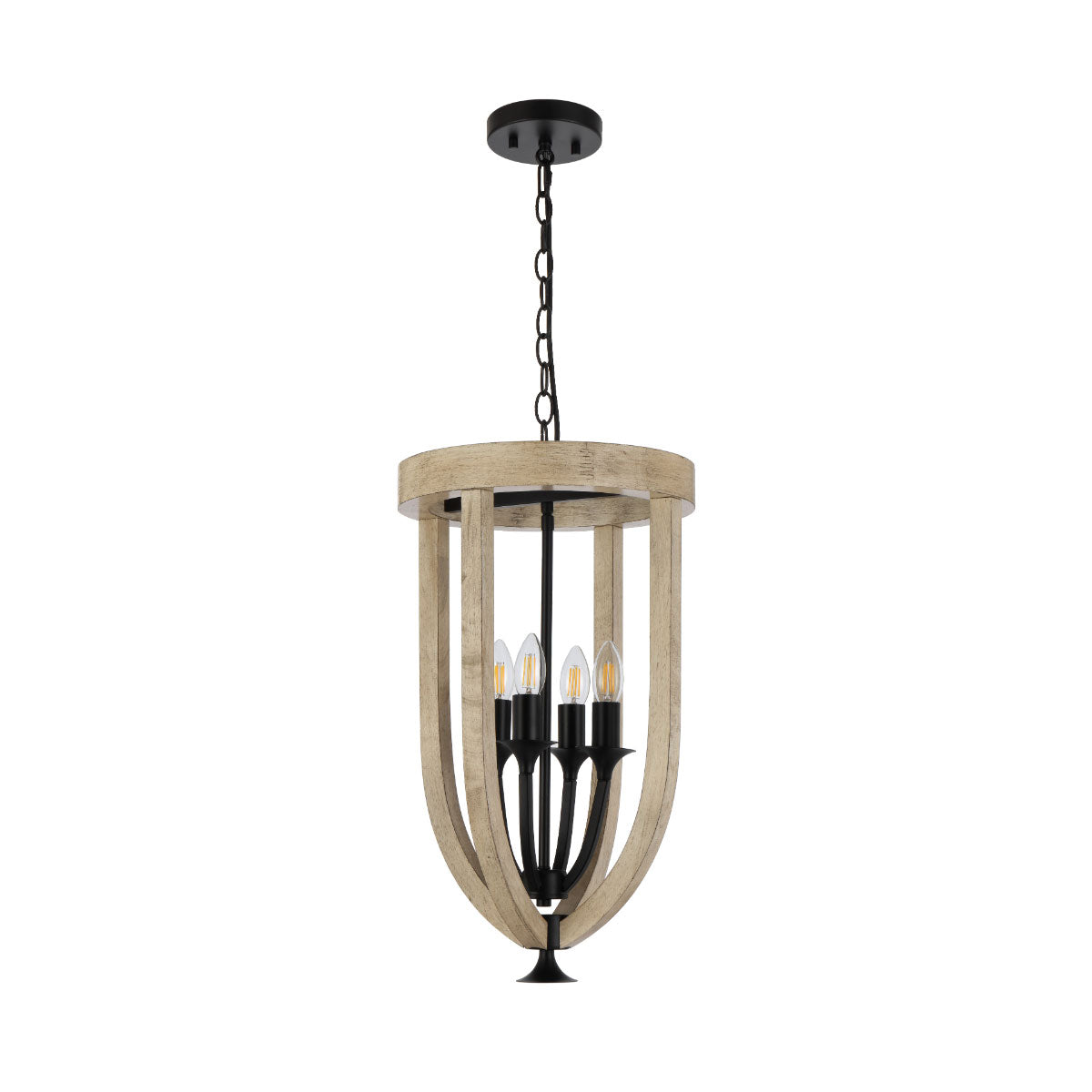 Hosley 4-Light Pendant Light - Elegant Black Iron