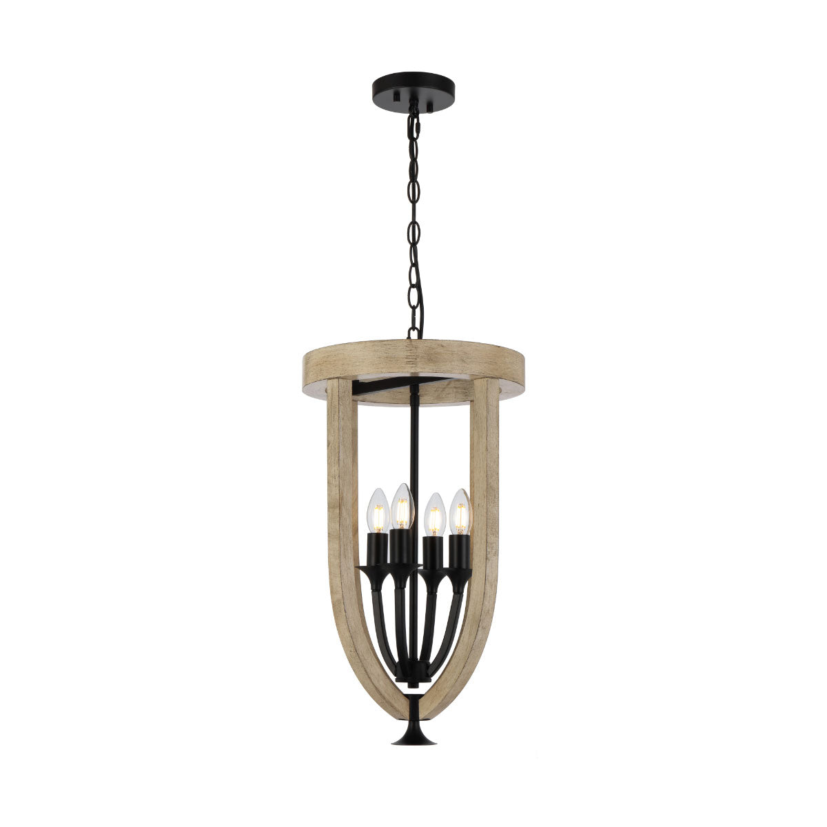 Hosley 4-Light Pendant Light - Elegant Black Iron