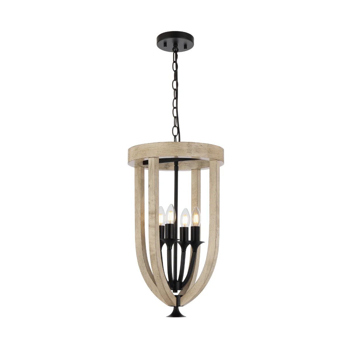 Hosley 4-Light Pendant Light - Elegant Black Iron