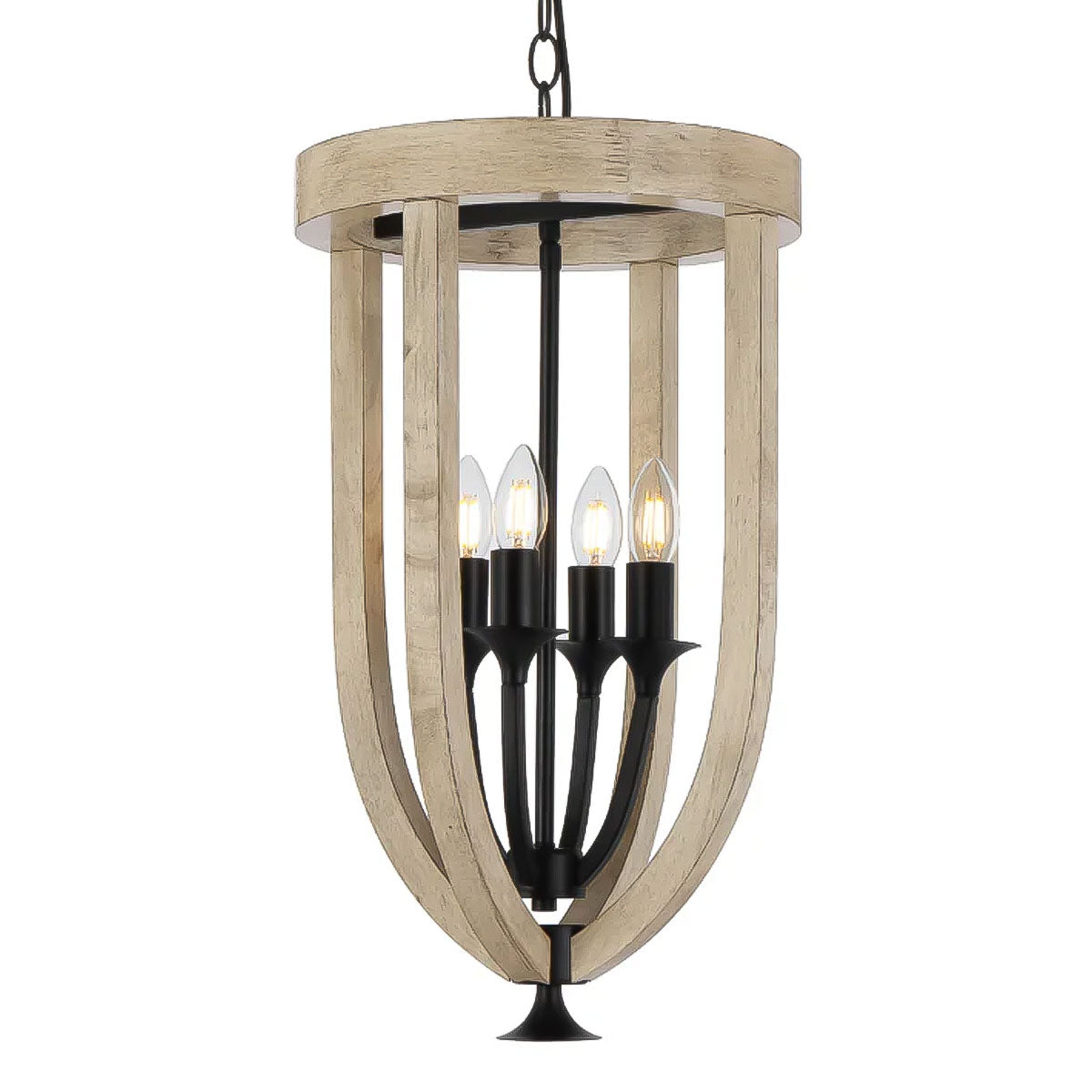 Hosley 4-Light Pendant Light - Elegant Black Iron