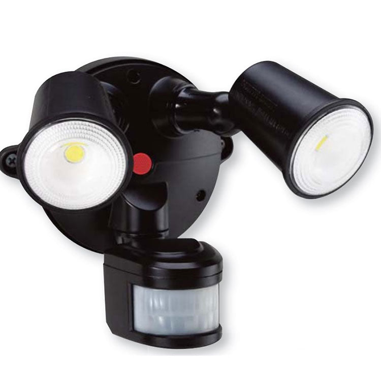 Housewatch 20W Twin LED Black Outdoor Spotlight with Sensor