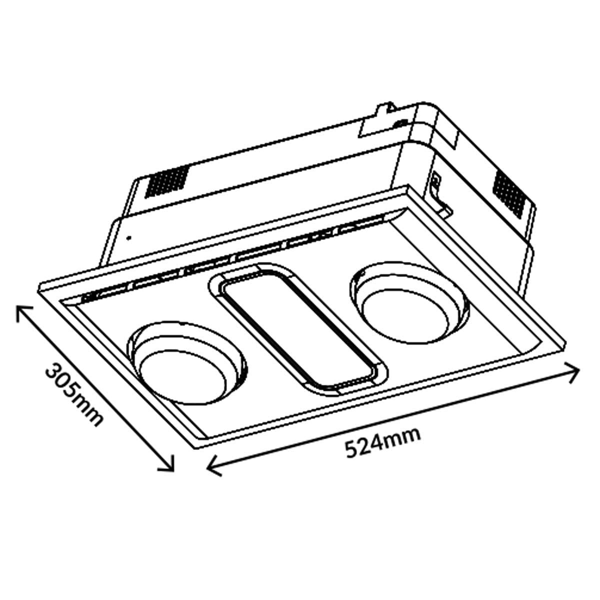 Hurricane 3-in-1 Bathroom Heater Exhaust with Tri-Colour LED