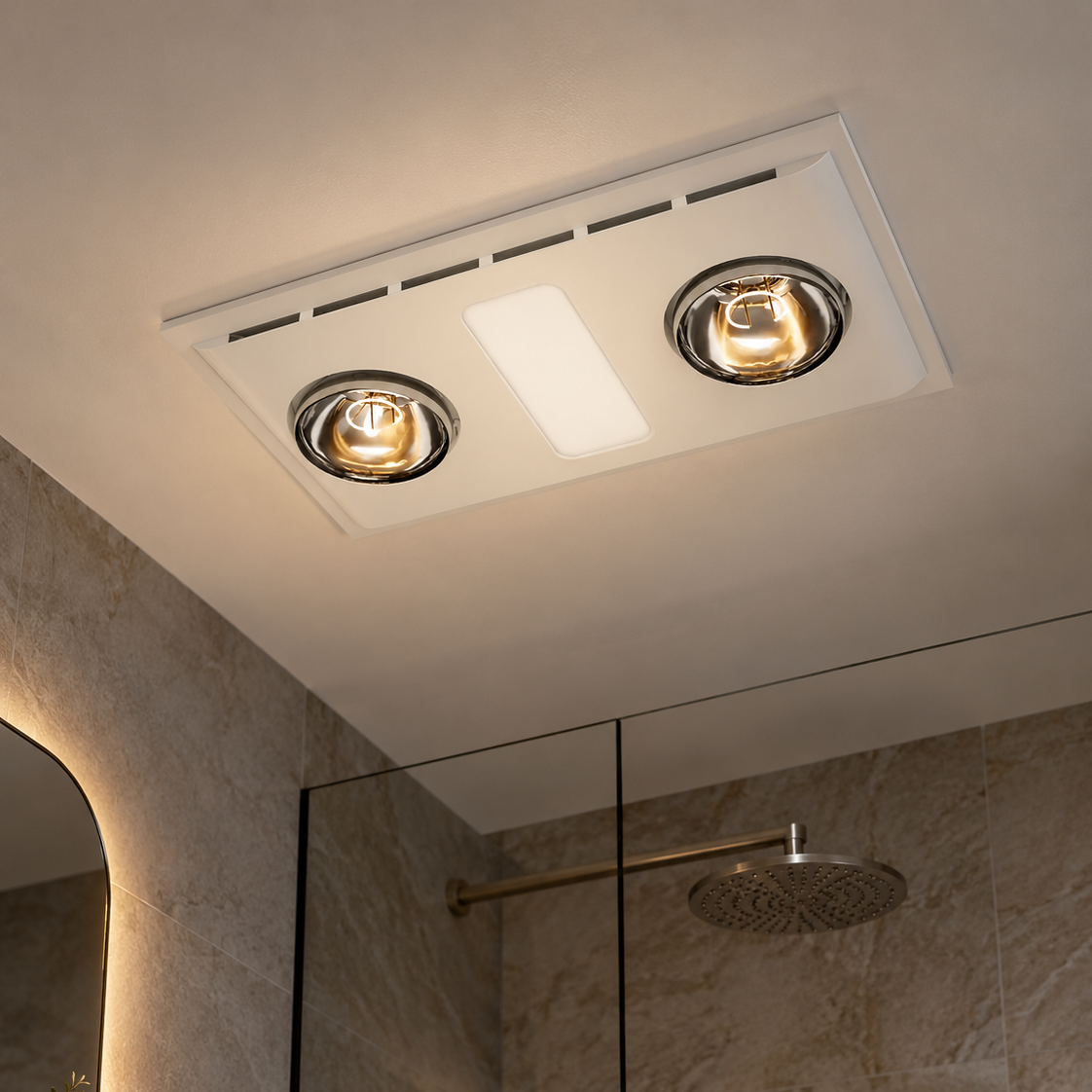 Hurricane 3-in-1 Bathroom Heater Exhaust with Tri-Colour LED