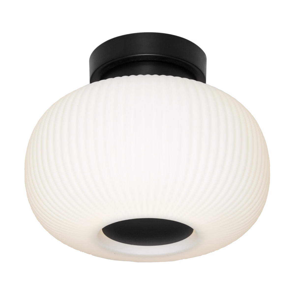Hutton Batten Fix Light with White Ribbed Glass