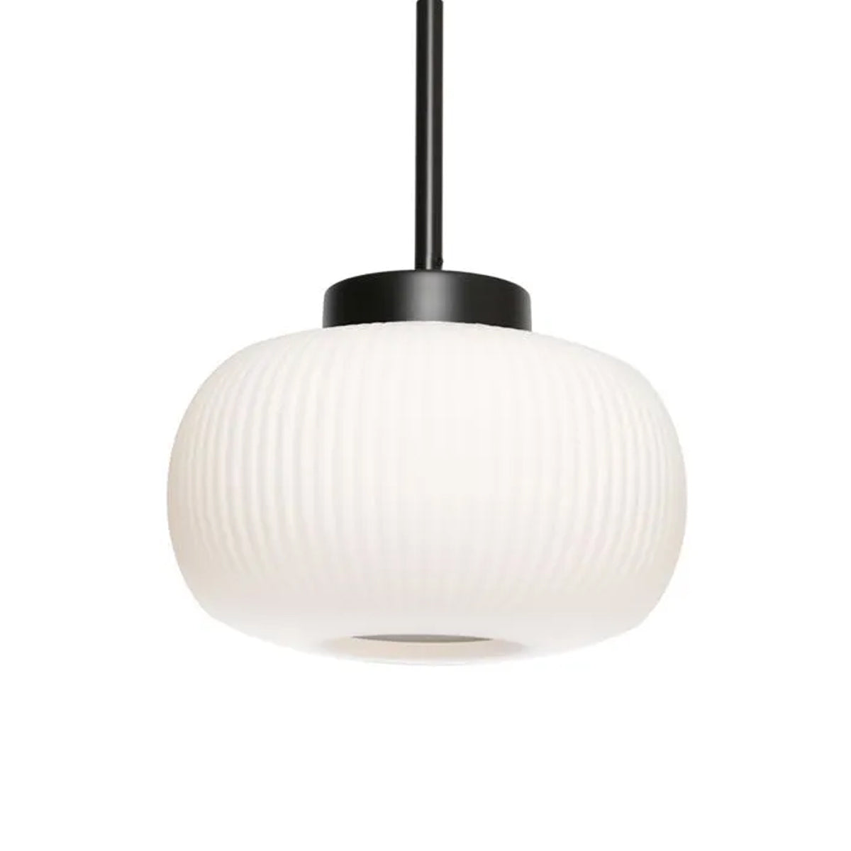 Hutton Pendant Light with White Ribbed Glass