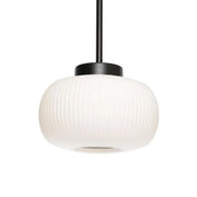Hutton Pendant Light with White Ribbed Glass