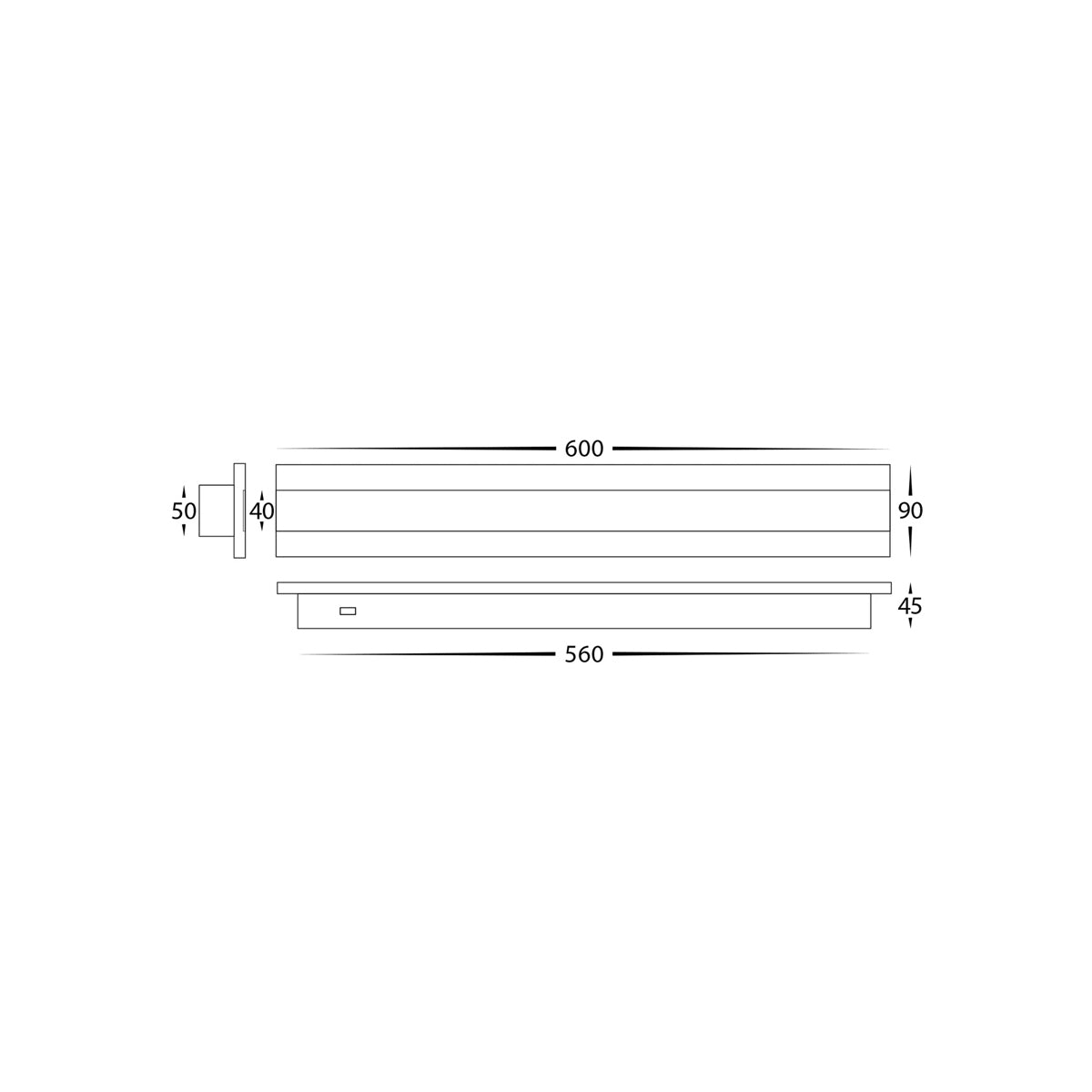 Barline Rectangle LED Wall Light - Aluminium