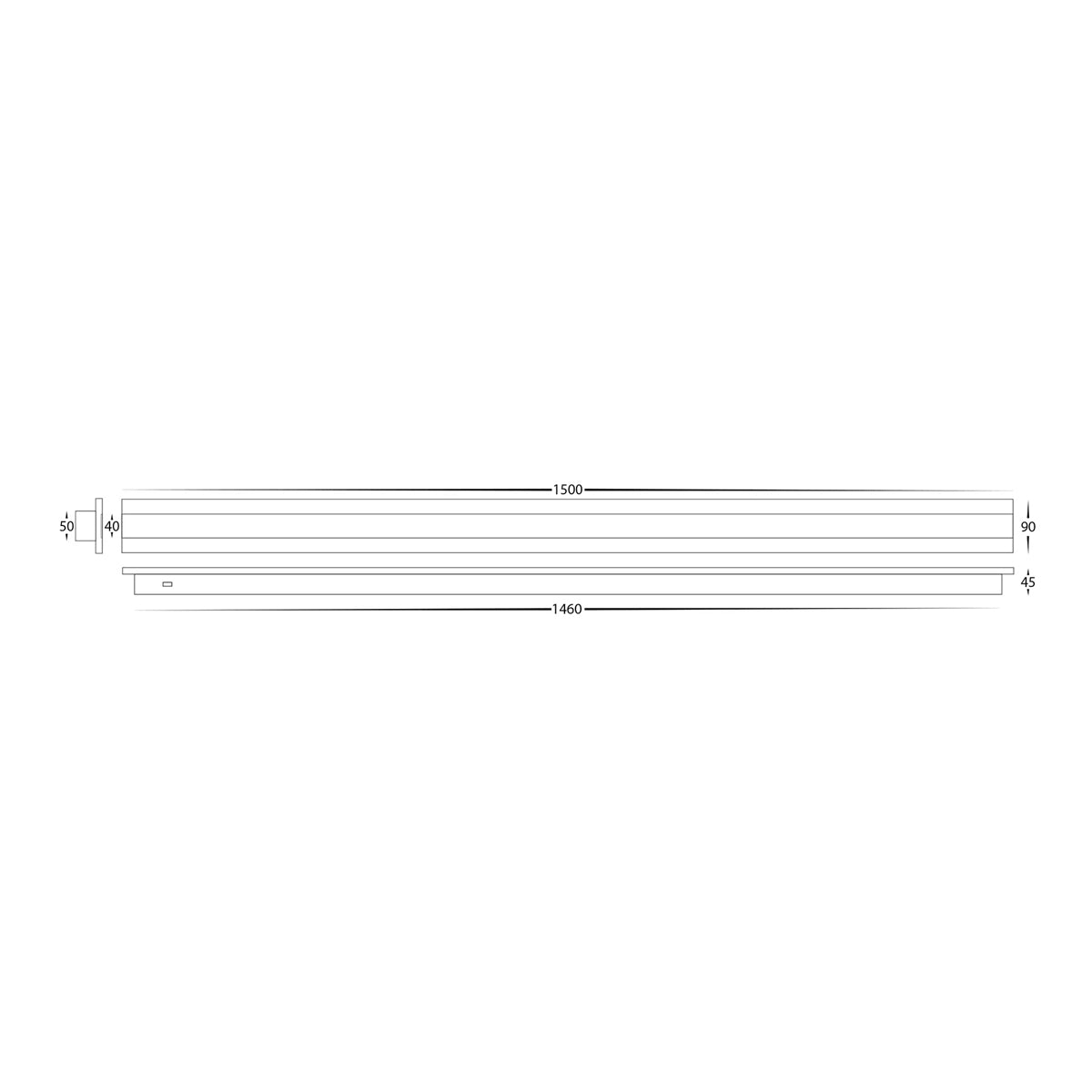 Barline Rectangle LED Wall Light - Aluminium