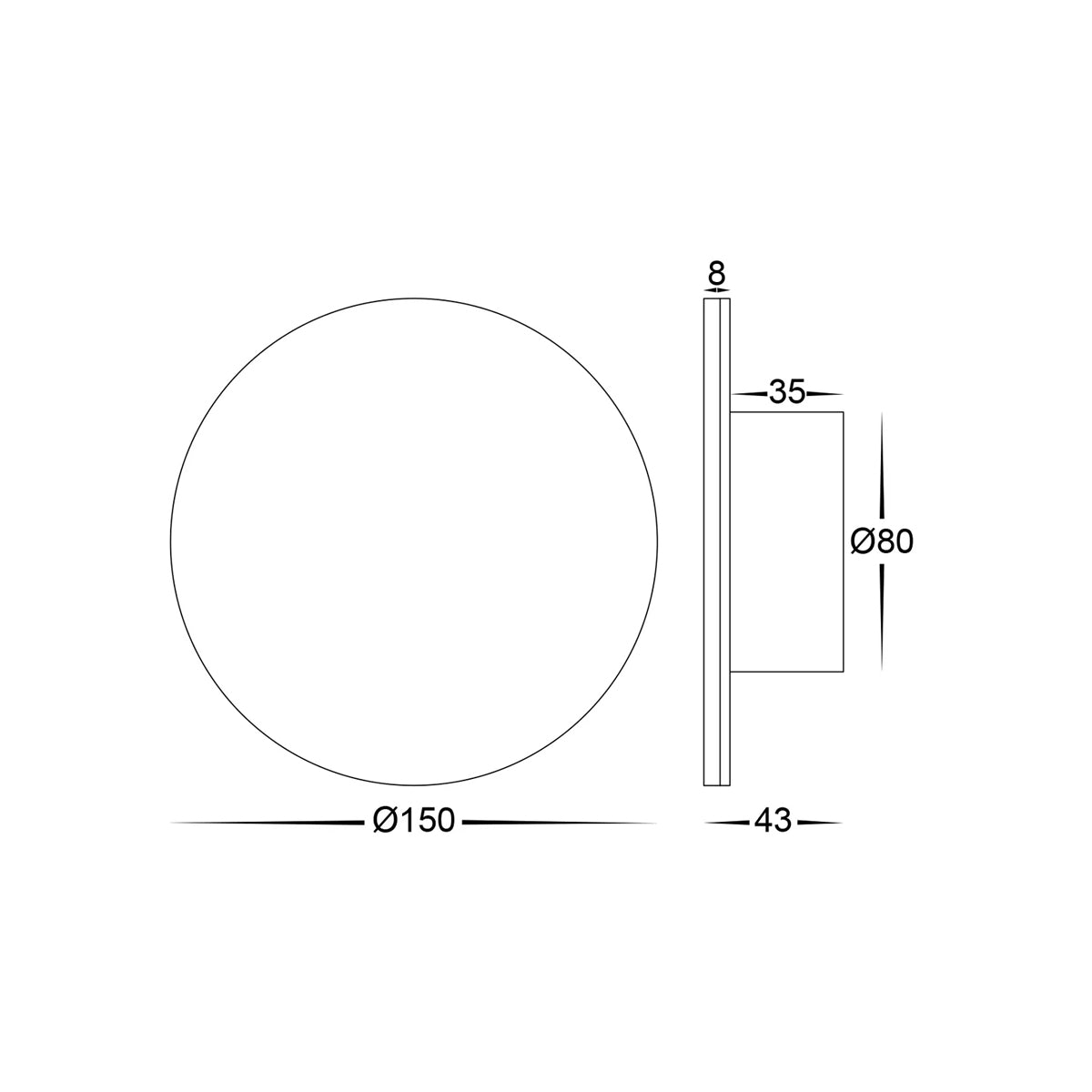 Halo Small LED Moon Wall Light