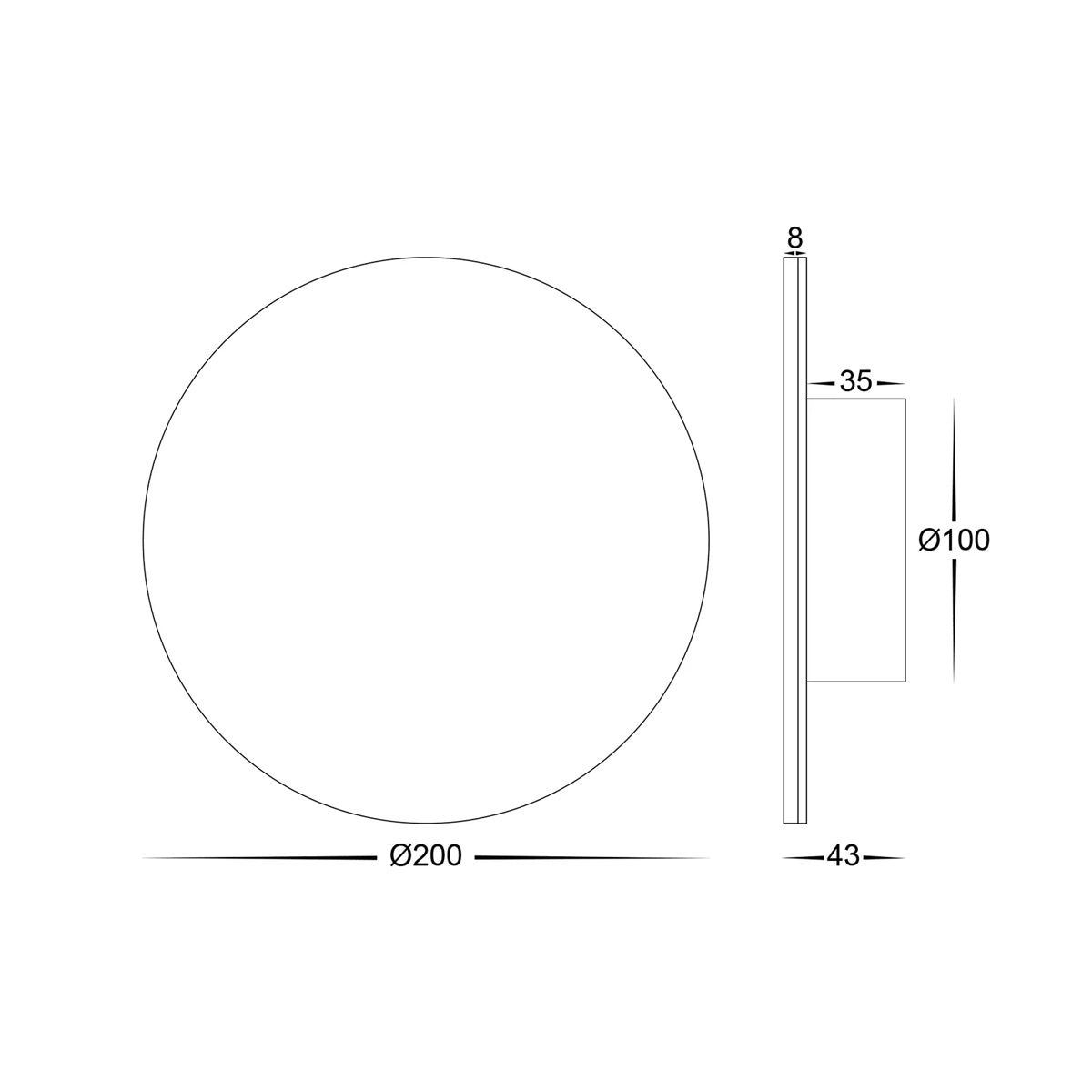 Halo Small LED Moon Wall Light