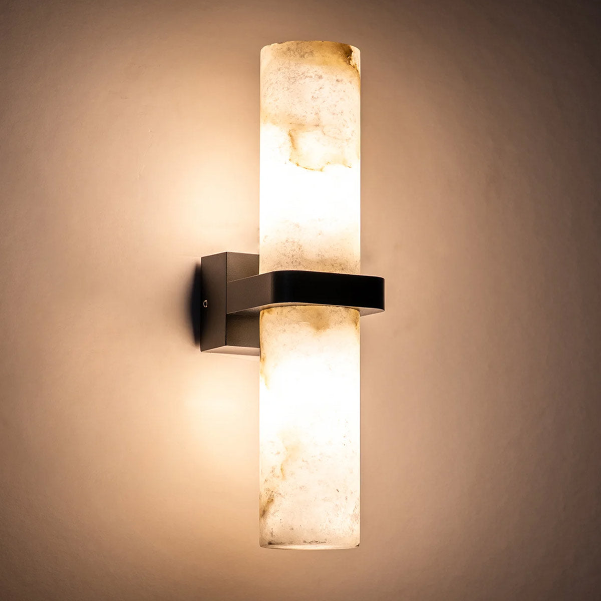 Albast Up & Down Wall Light with Alabaster Glass