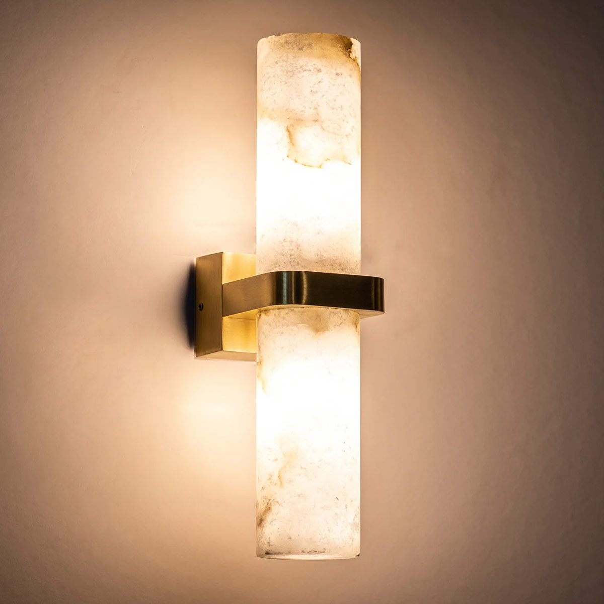 Albast Up & Down Wall Light with Alabaster Glass