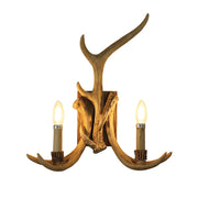 Hyort Wooden Antler Wall Light with 2 Lights