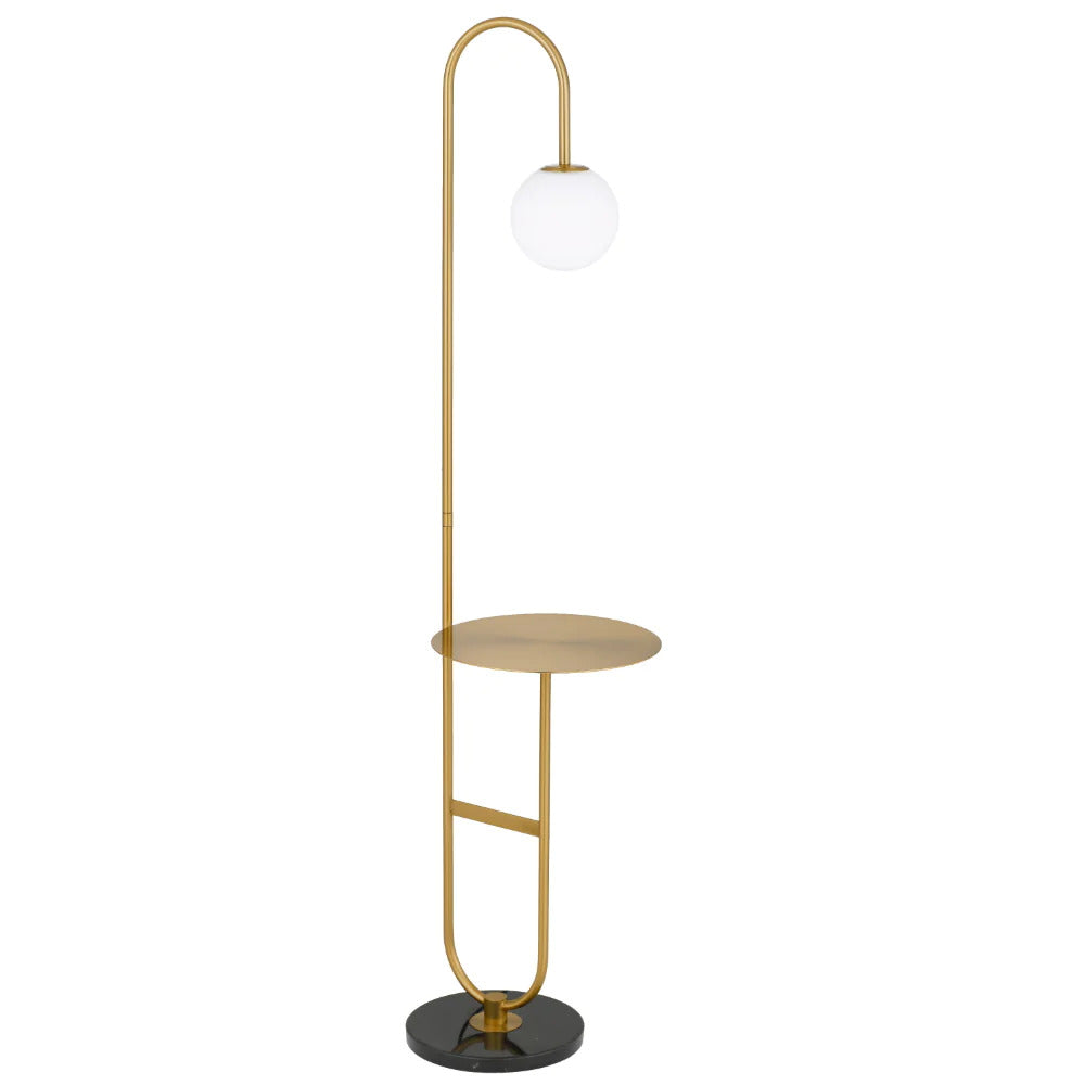Inez Mid-Century Modern Floor Lamp with Tray Table