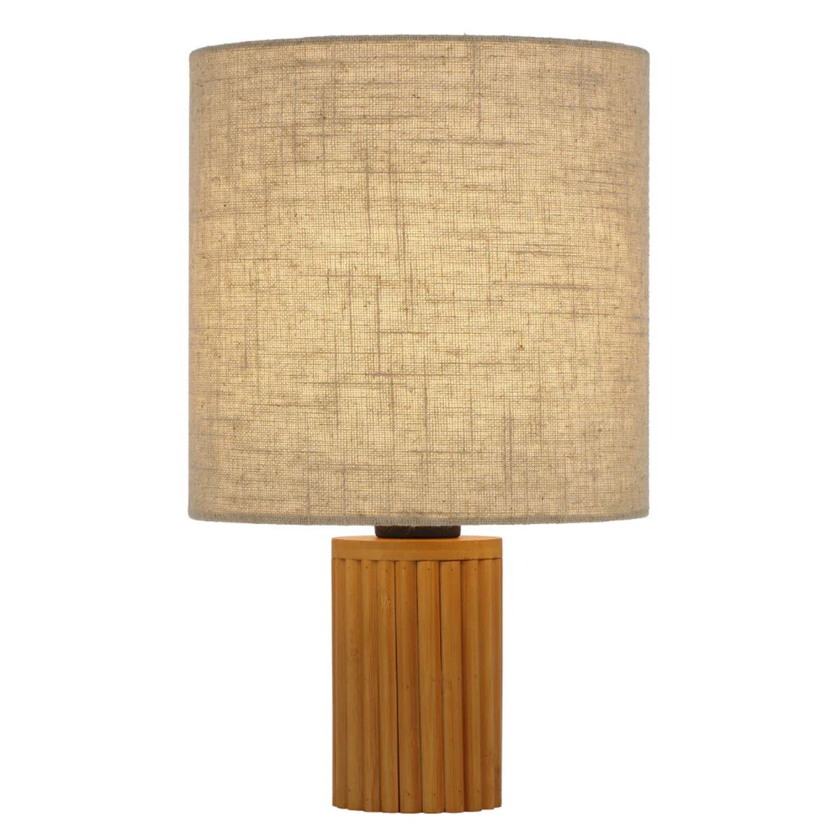 Inwood 25W Table Lamp - Pine Timber with Cream Shade