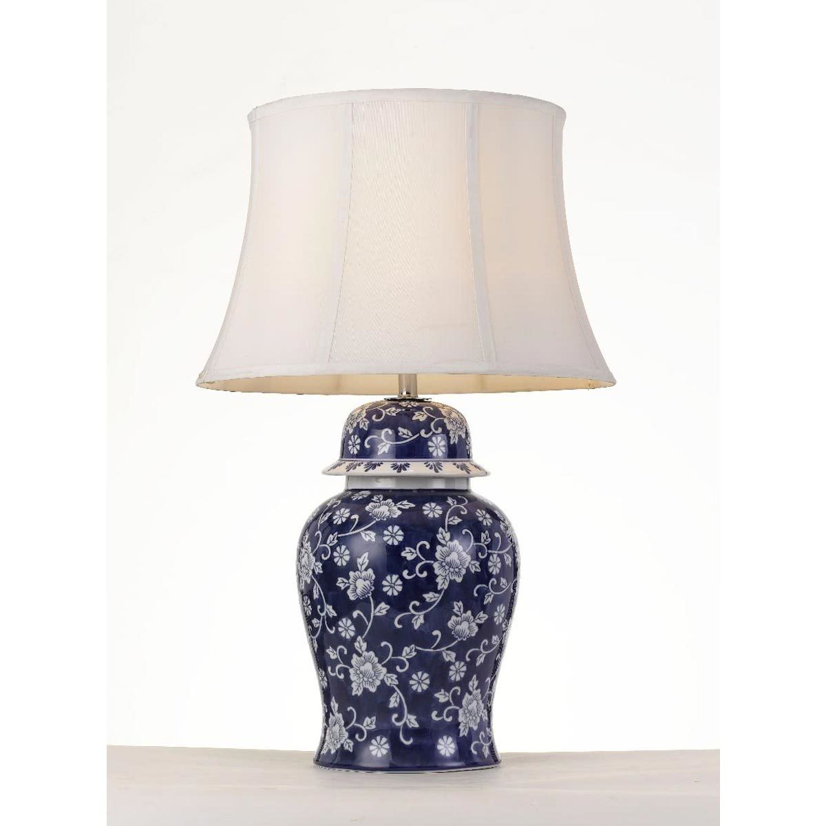 Iris Ceramic Table Lamp with Ornate Floral Design
