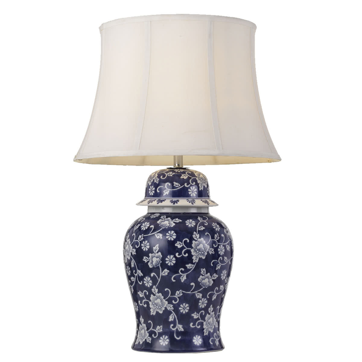 Iris Ceramic Table Lamp with Ornate Floral Design