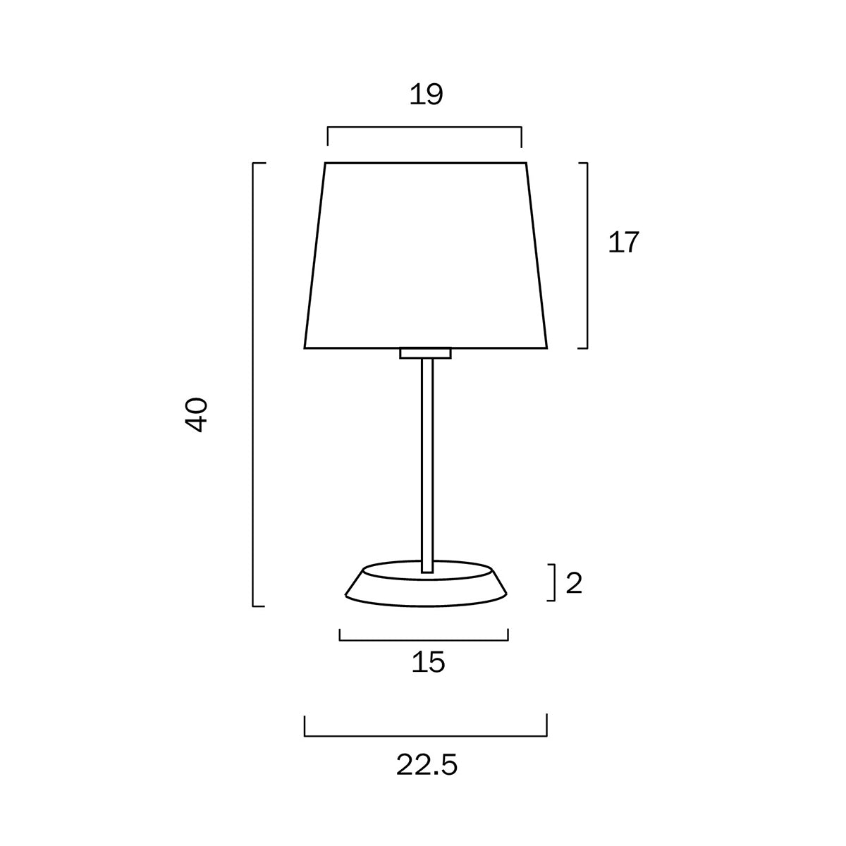 Jaxon Table Lamp with Tapered Fabric Shade