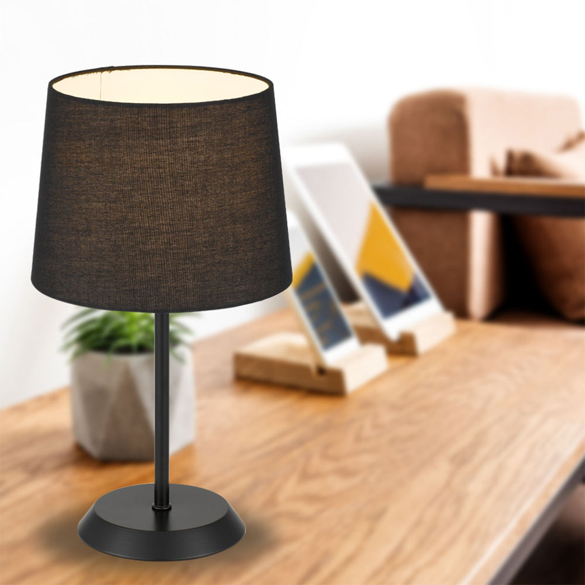 Jaxon Table Lamp with Tapered Fabric Shade