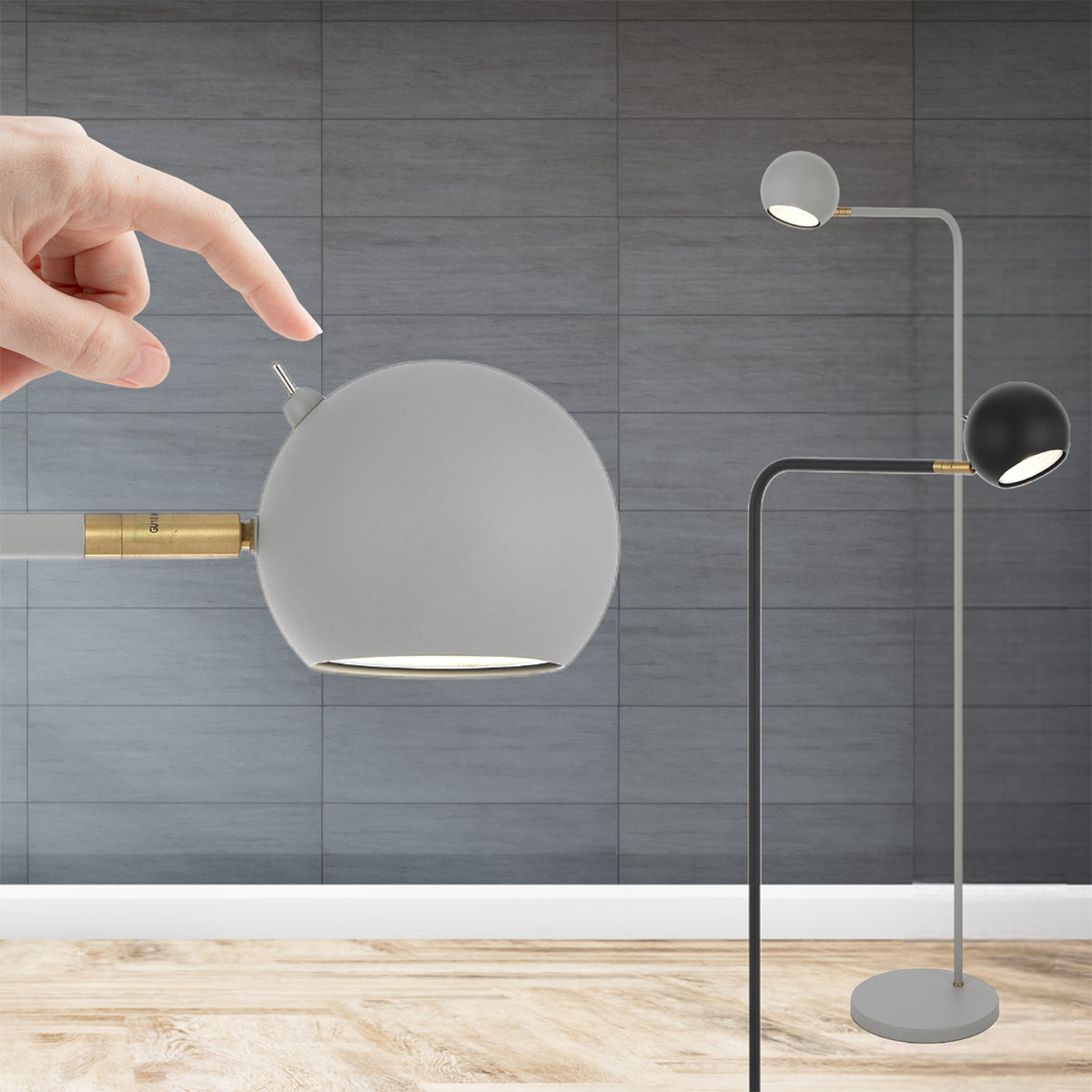 Jeremy 9W Modern Floor Lamp with Rotatable Head