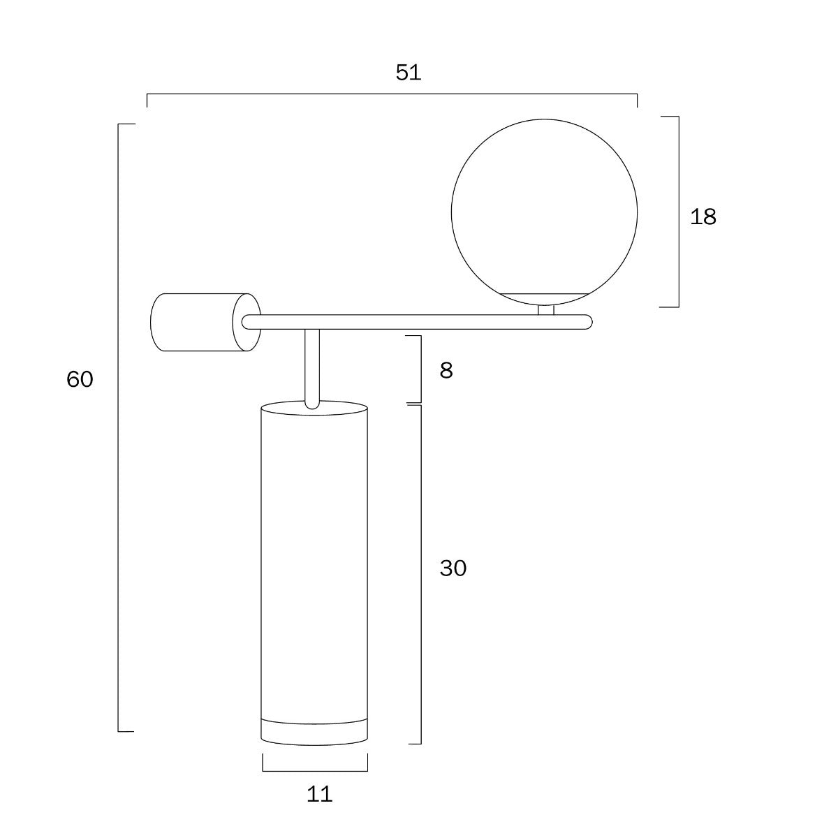 Justina Table Lamp - Marble Base with Opal Glass Shade