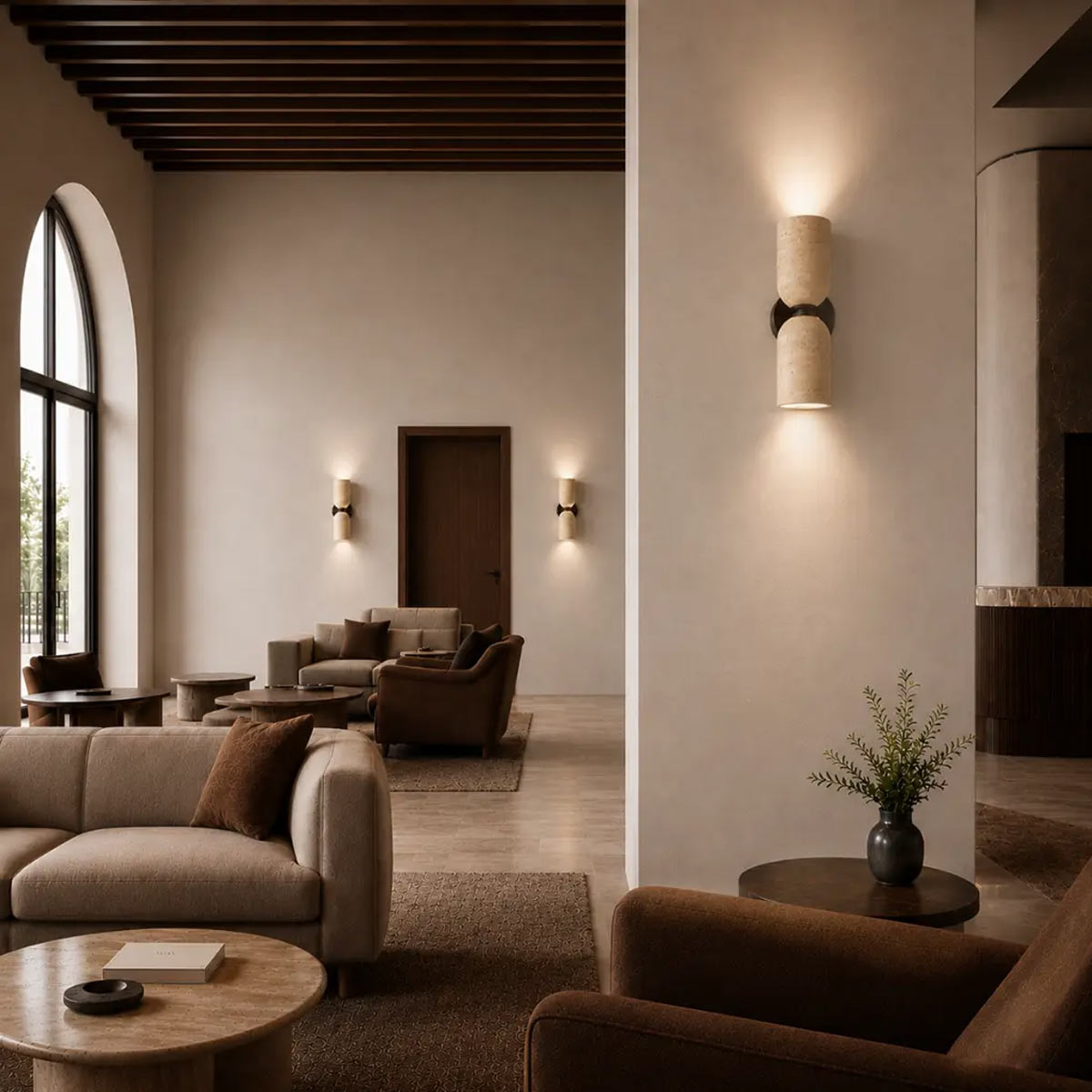 Kario Travertine Up & Down Wall Light