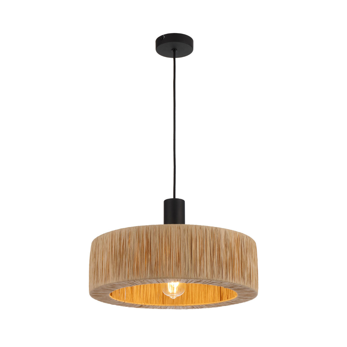 Katrin Pendant Light - Modern Design with Iron & Raffia