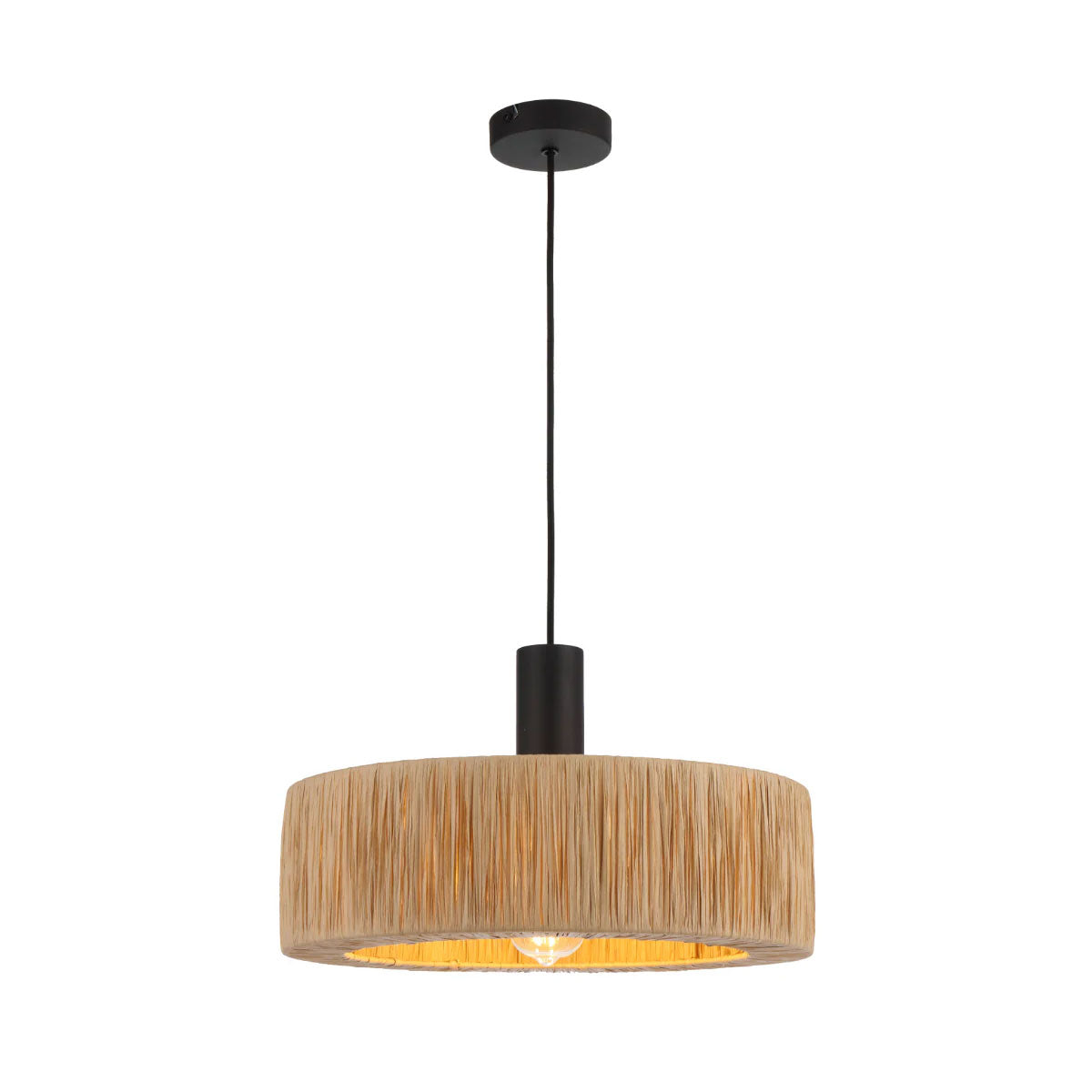 Katrin Pendant Light - Modern Design with Iron & Raffia