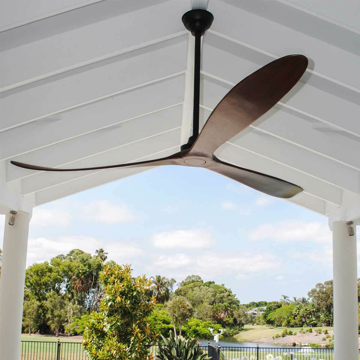 Kirra 3 Blade 100" Timber DC Ceiling Fan - Black