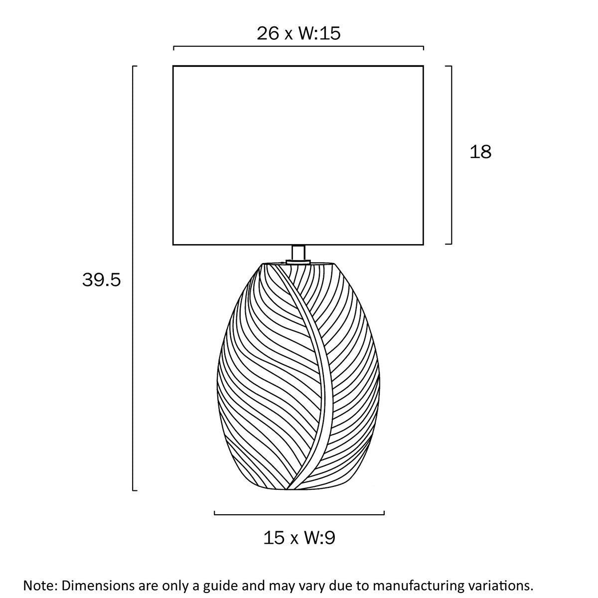 Klee Ceramic Table Lamp - Leaf Pattern Design