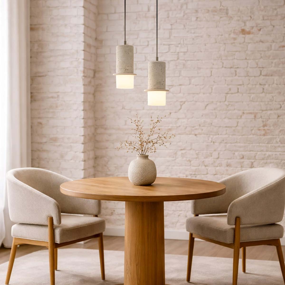 Kolisa 1 Light  Travertine Look LED Pendant